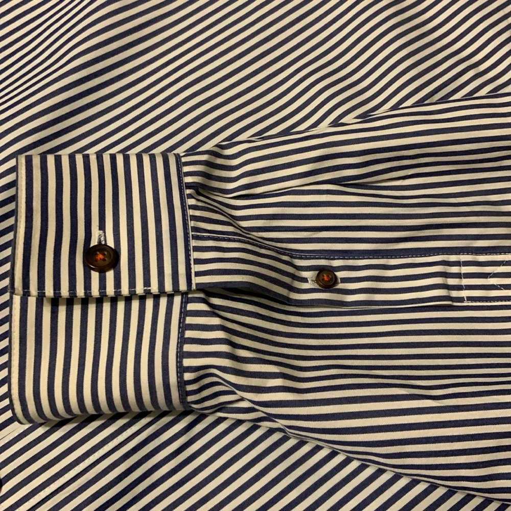 MICHAEL Michael Kors blue and white pinstripes shirt. - Picture 8 of 12